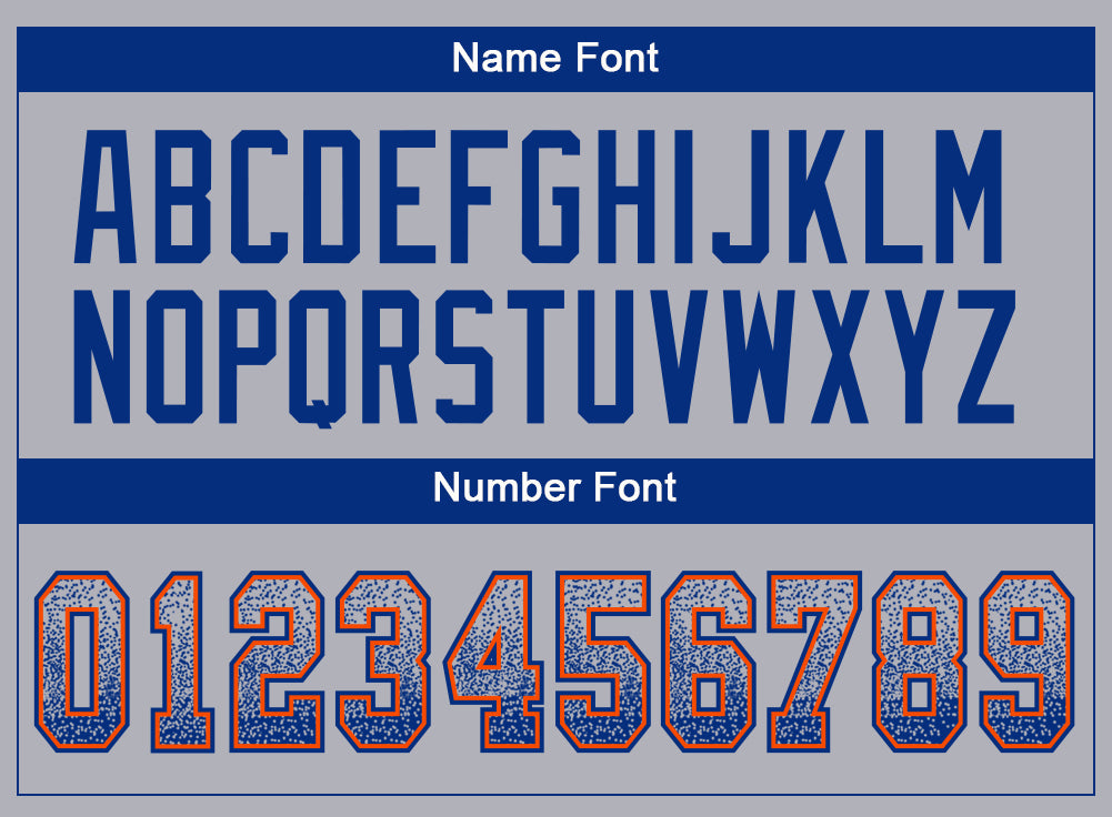 Custom Gray Royal-Orange Drift Fashion Football Jersey