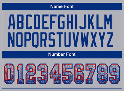 Custom Gray Royal-Red Drift Fashion Football Jersey