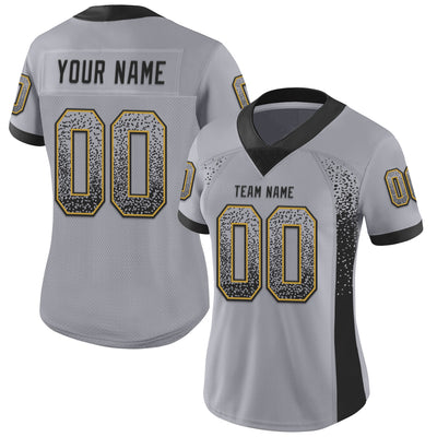Custom Gray Black-Old Gold Drift Fashion Football Jersey