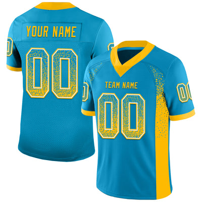 Custom Panther Blue Gold-White Drift Fashion Football Jersey