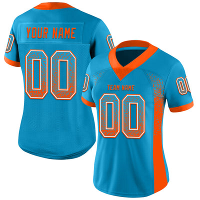 Custom Panther Blue Orange-White Drift Fashion Football Jersey