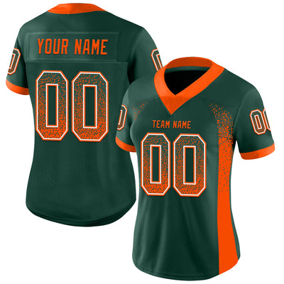 Custom Green Orange-White Drift Fashion Football Jersey