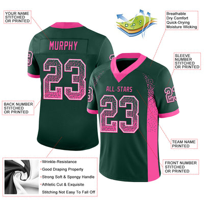 Custom Green Pink-White Drift Fashion Football Jersey