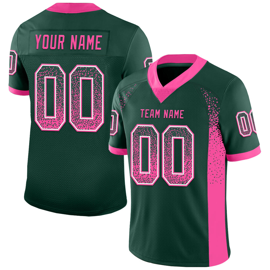 Custom Green Pink-White Drift Fashion Football Jersey