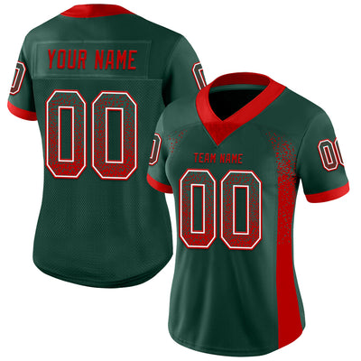 Custom Green Red-White Drift Fashion Football Jersey