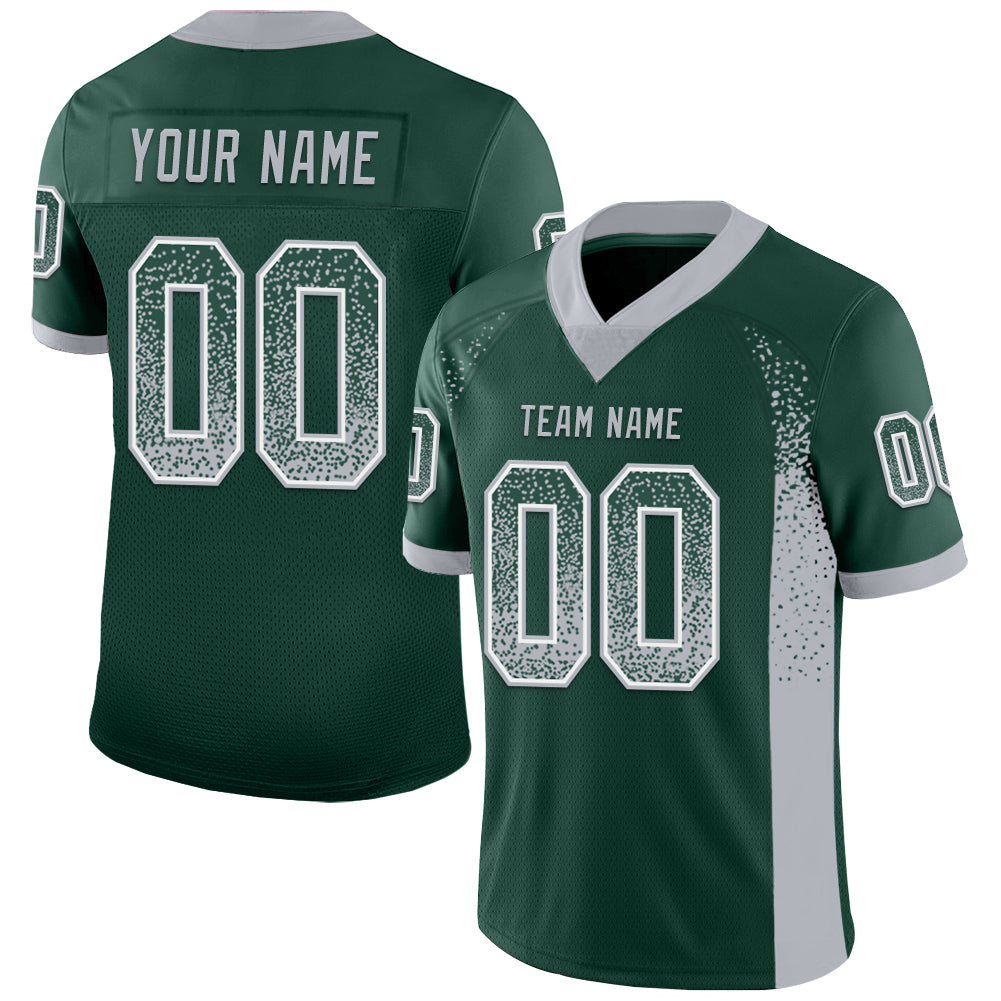 Custom Green Gray-White Drift Fashion Football Jersey