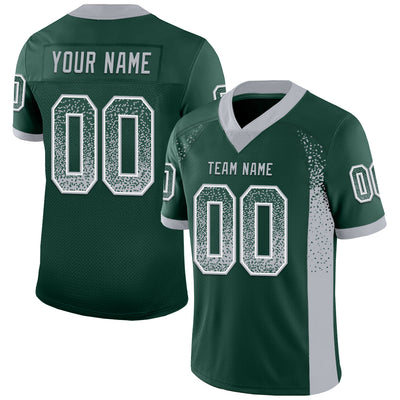 Custom Green Gray-White Drift Fashion Football Jersey
