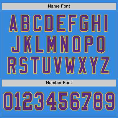 Custom Powder Blue Purple-Gold Mesh Authentic Throwback Football Jersey