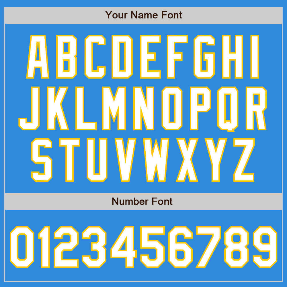 Custom Electric Blue White-Yellow Authentic Baseball Jersey