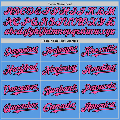 Custom Electric Blue Pink-Black Authentic Baseball Jersey