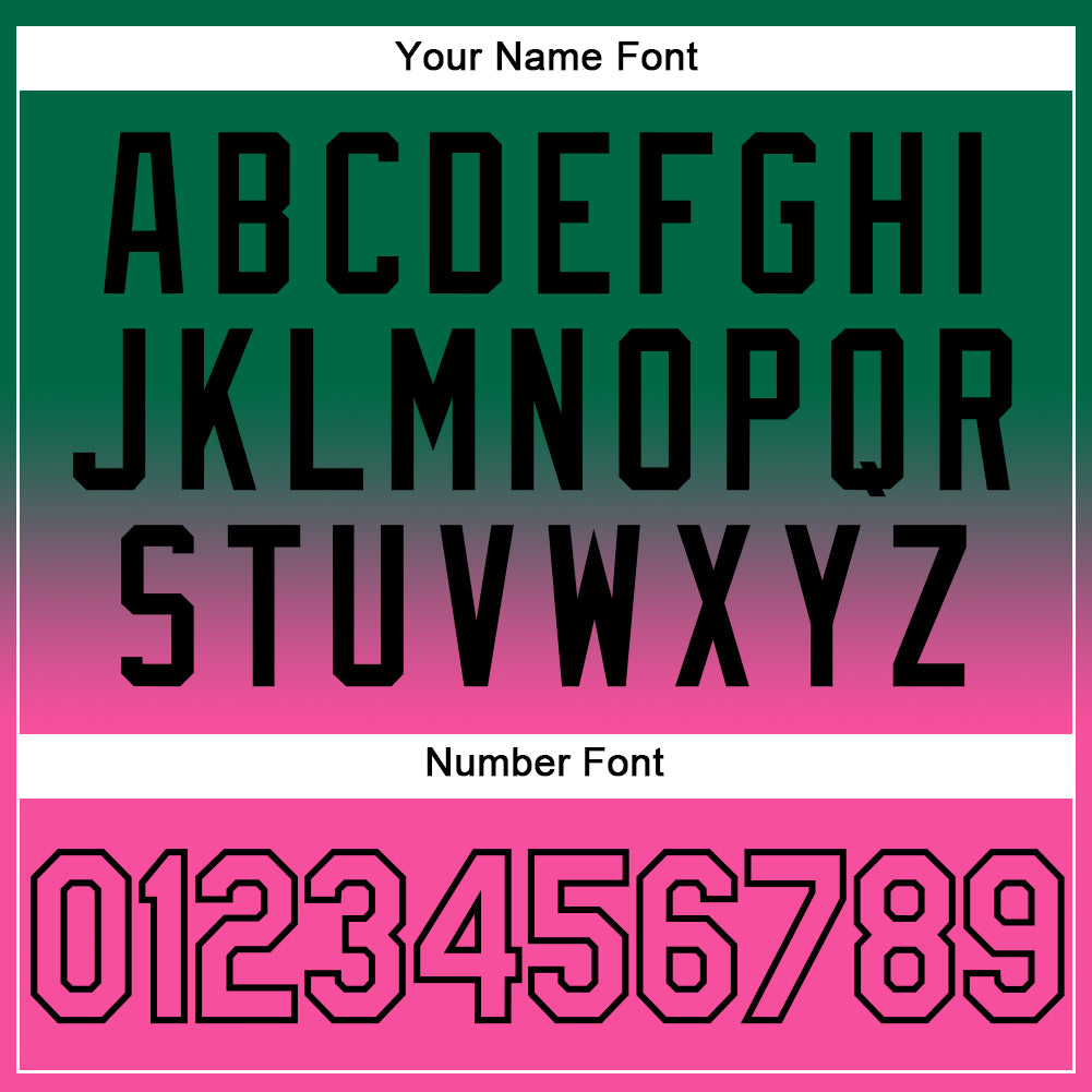 Custom Stitched Kelly Green Pink-Black Fade Fashion Sports Pullover Sweatshirt Hoodie