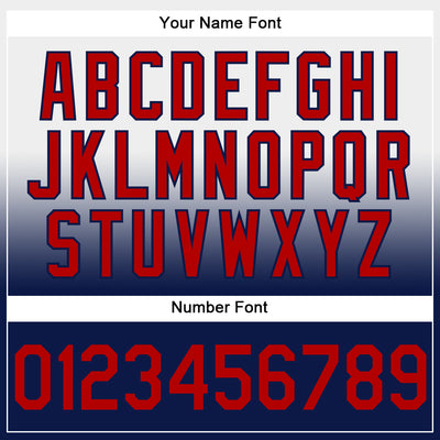 Custom Stitched White Red-Navy Fade Fashion Sports Pullover Sweatshirt Hoodie