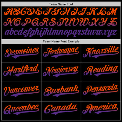 Custom Black Orange-Purple Authentic Fade Fashion Baseball Jersey