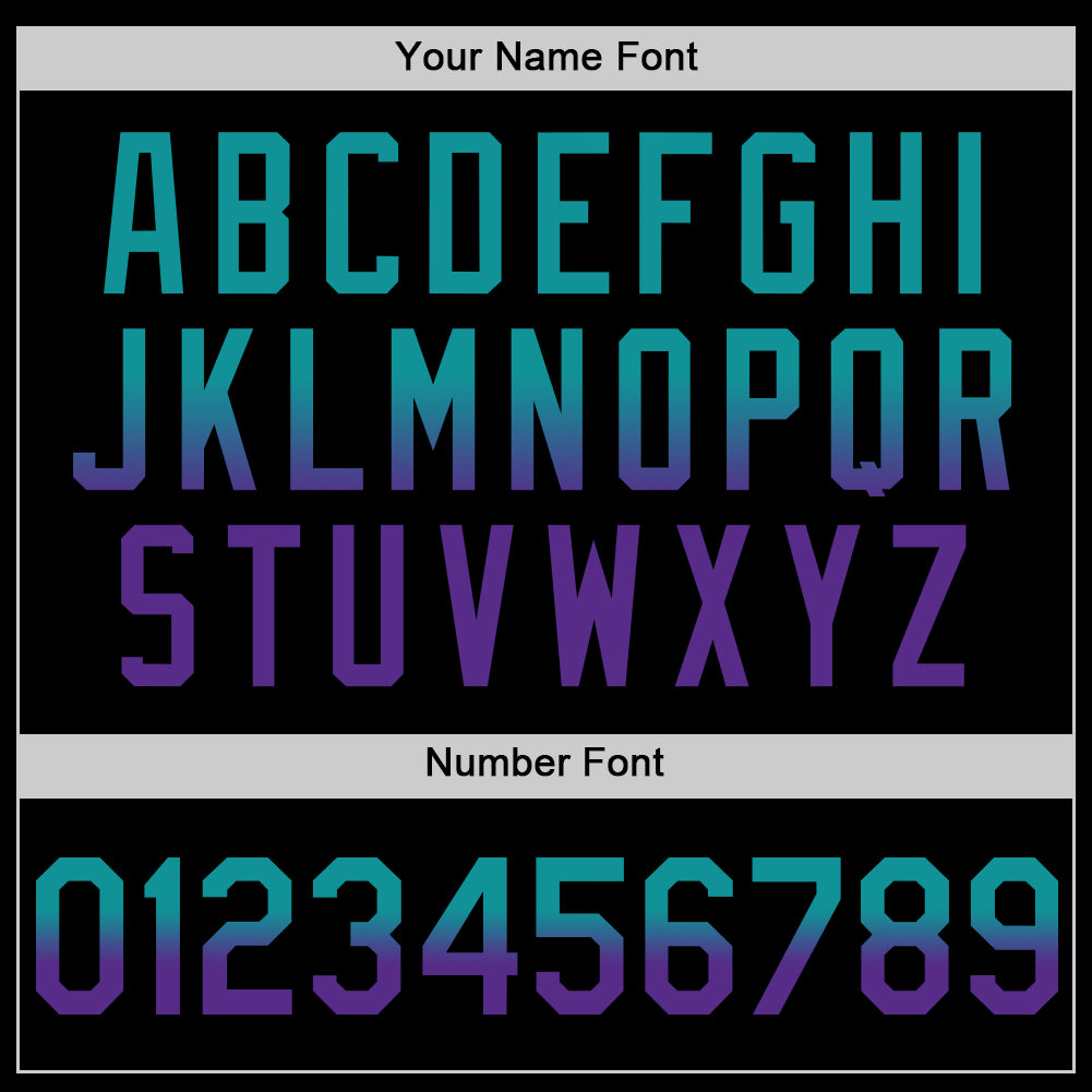 Custom Black Teal-Purple Authentic Fade Fashion Baseball Jersey