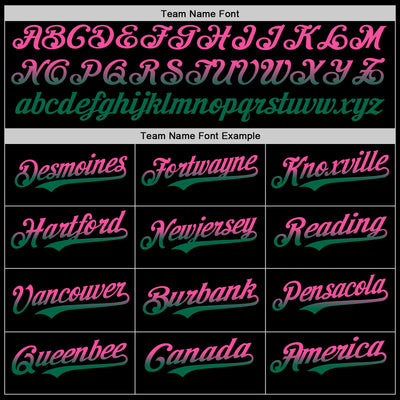 Custom Black Pink-Kelly Green Authentic Fade Fashion Baseball Jersey