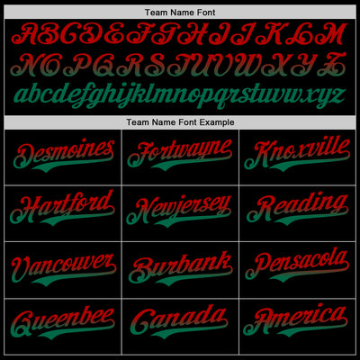 Custom Black Red-Kelly Green Authentic Fade Fashion Baseball Jersey