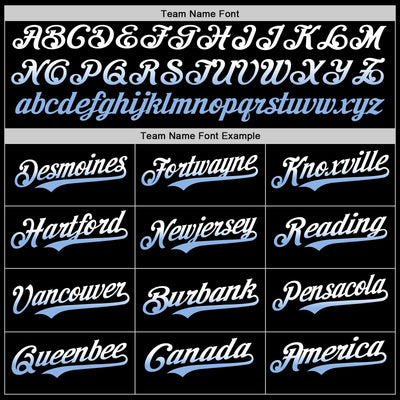 Custom Black White-Light Blue Authentic Fade Fashion Baseball Jersey