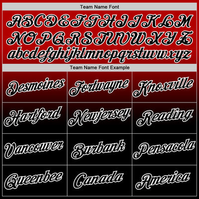 Custom Red Black-White Fade Fashion Performance T-Shirt