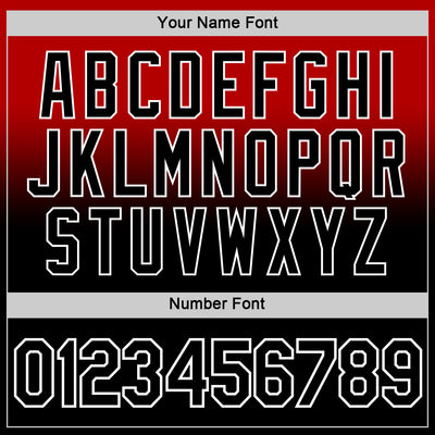 Custom Red Black-White Fade Fashion Performance T-Shirt