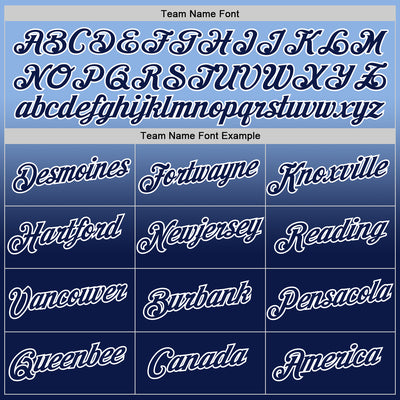 Custom Light Blue Navy-White Fade Fashion Performance T-Shirt