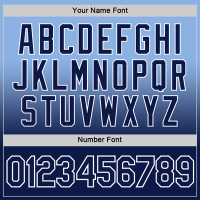 Custom Light Blue Navy-White Fade Fashion Performance T-Shirt