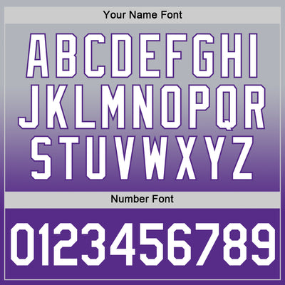 Custom Gray White-Purple Fade Fashion Performance T-Shirt