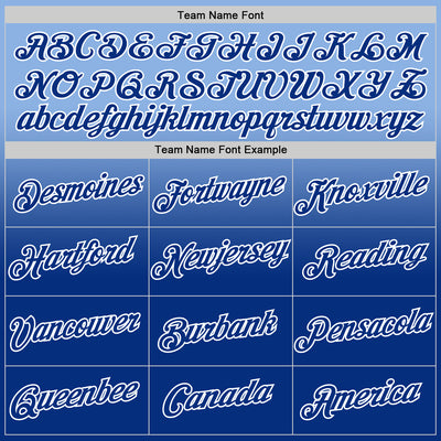 Custom Light Blue Royal-White Fade Fashion Performance T-Shirt