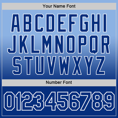 Custom Light Blue Royal-White Fade Fashion Performance T-Shirt