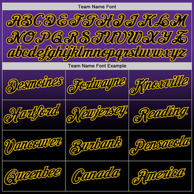Custom Purple Black-Yellow Fade Fashion Performance T-Shirt