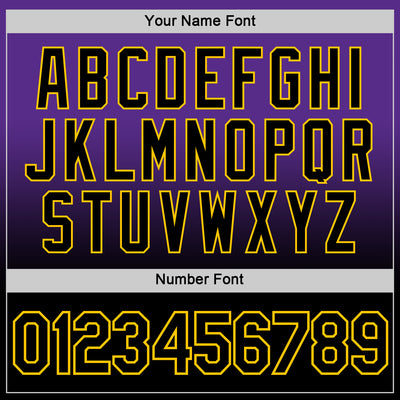 Custom Purple Black-Yellow Fade Fashion Performance T-Shirt