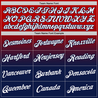 Custom Red White-Navy Fade Fashion Performance T-Shirt