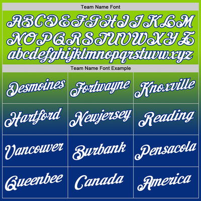 Custom Neon Green White-Royal Fade Fashion Performance T-Shirt