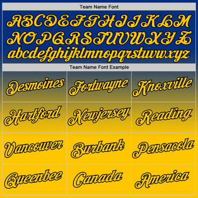 Custom Royal Yellow-Black Fade Fashion Performance T-Shirt