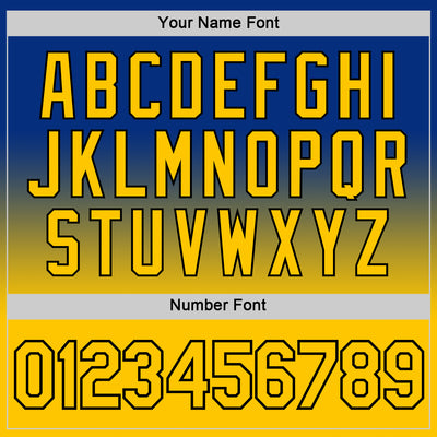 Custom Royal Yellow-Black Fade Fashion Performance T-Shirt