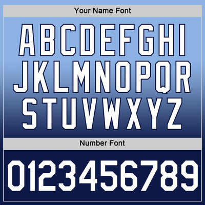 Custom Light Blue White-Navy Fade Fashion Performance T-Shirt