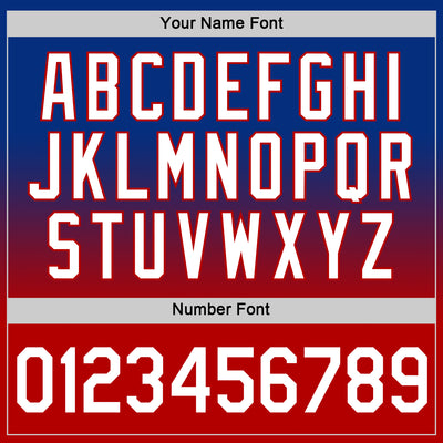 Custom Royal White-Red Fade Fashion Performance T-Shirt