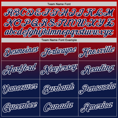 Custom Red Navy-White Fade Fashion Performance T-Shirt