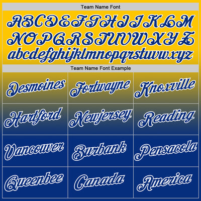 Custom Yellow Royal-White Fade Fashion Performance T-Shirt