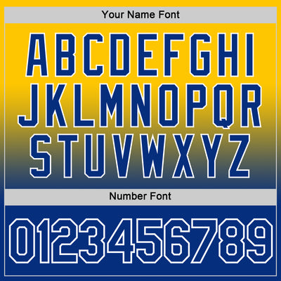 Custom Yellow Royal-White Fade Fashion Performance T-Shirt