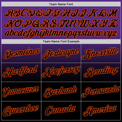 Custom Purple Black-Orange Fade Fashion Performance T-Shirt