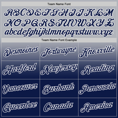 Custom Gray Navy-White Fade Fashion Performance T-Shirt