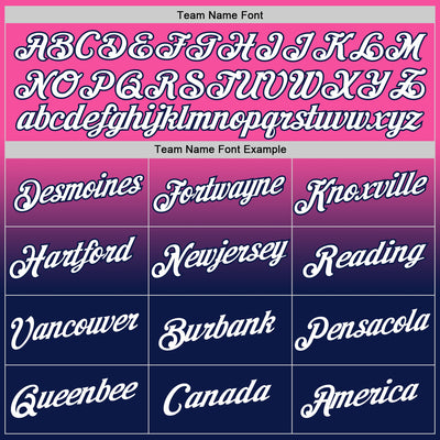 Custom Pink White-Navy Fade Fashion Performance T-Shirt