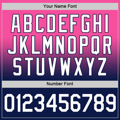 Custom Pink White-Navy Fade Fashion Performance T-Shirt