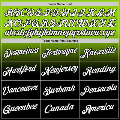 Custom Neon Green White-Black Fade Fashion Performance T-Shirt