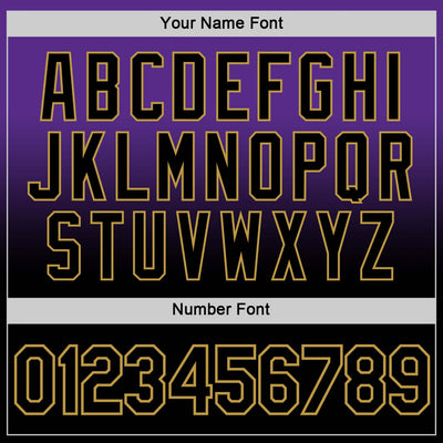 Custom Purple Black-Old Gold Fade Fashion Performance T-Shirt