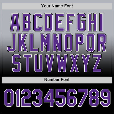 Custom Gray Purple-Black Fade Fashion Performance T-Shirt