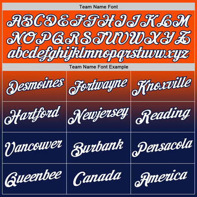 Custom Orange White-Navy Fade Fashion Performance T-Shirt