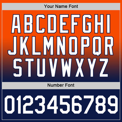 Custom Orange White-Navy Fade Fashion Performance T-Shirt