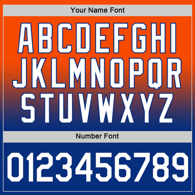 Custom Orange White-Royal Fade Fashion Performance T-Shirt