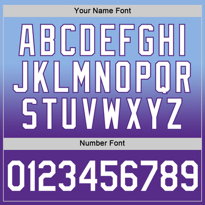 Custom Light Blue White-Purple Fade Fashion Performance T-Shirt